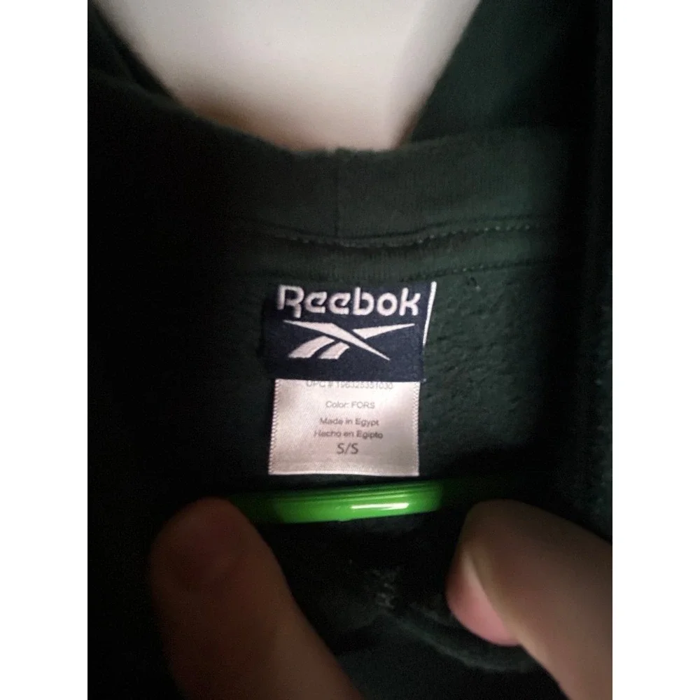 Vintage Y2k Reebok Embroidery Logo Forest Green Hoodie Sweatshirt Sz Mens Small